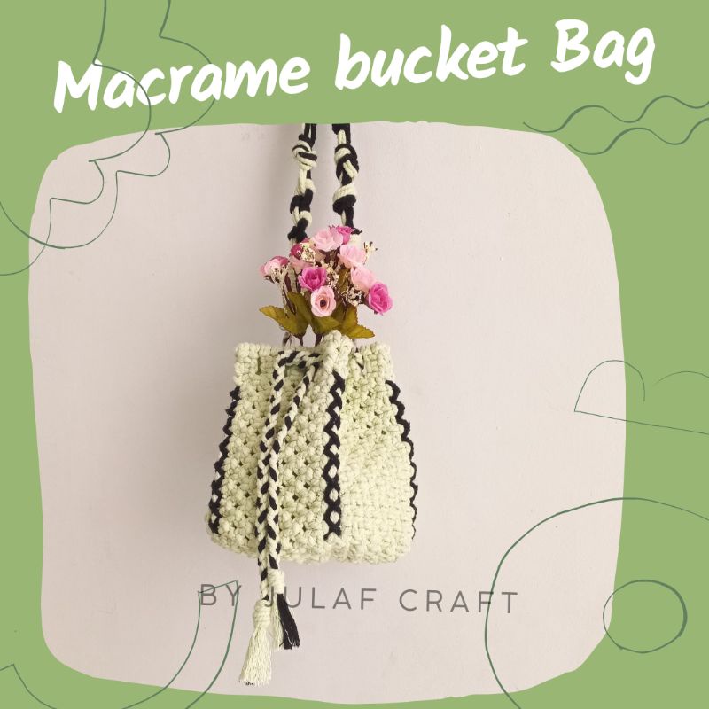 Macrame bag/ macrame bucket bag