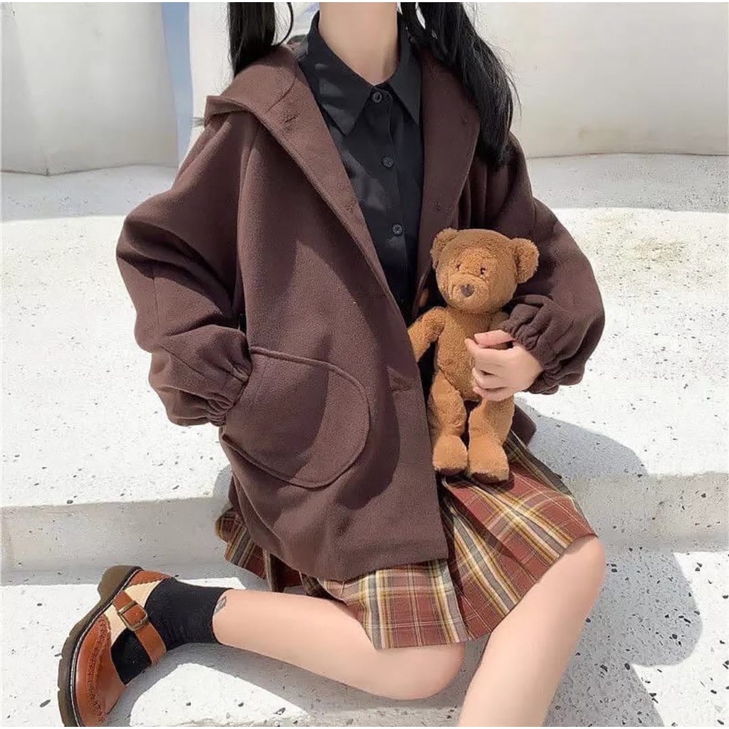 Sweater Hodie HAPPY BEAR SWEATER WANITA Korean Style - hoodie wanita kekinian