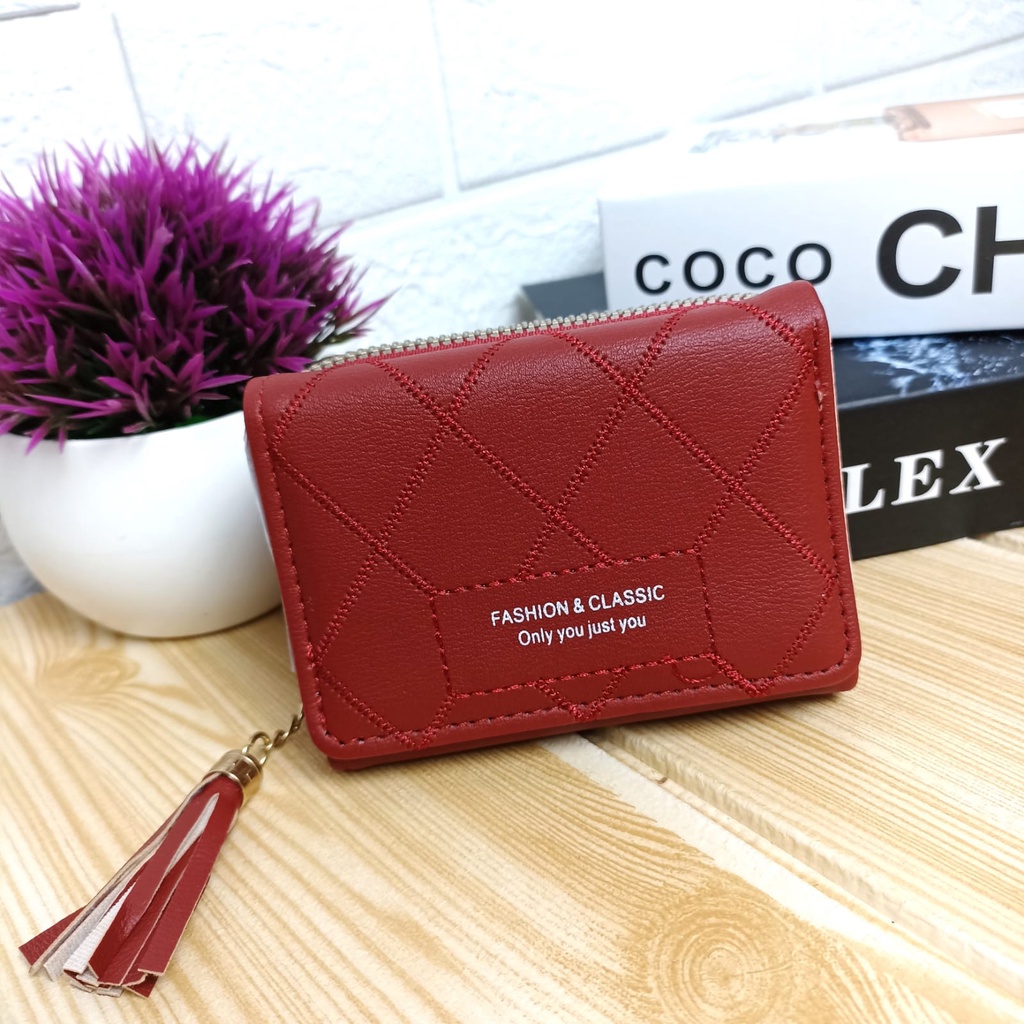 Dompet Lipat Wanita Resleting Multifungsi Kasual Import Korean Style Women Wallet Kekinian Azgalery D80