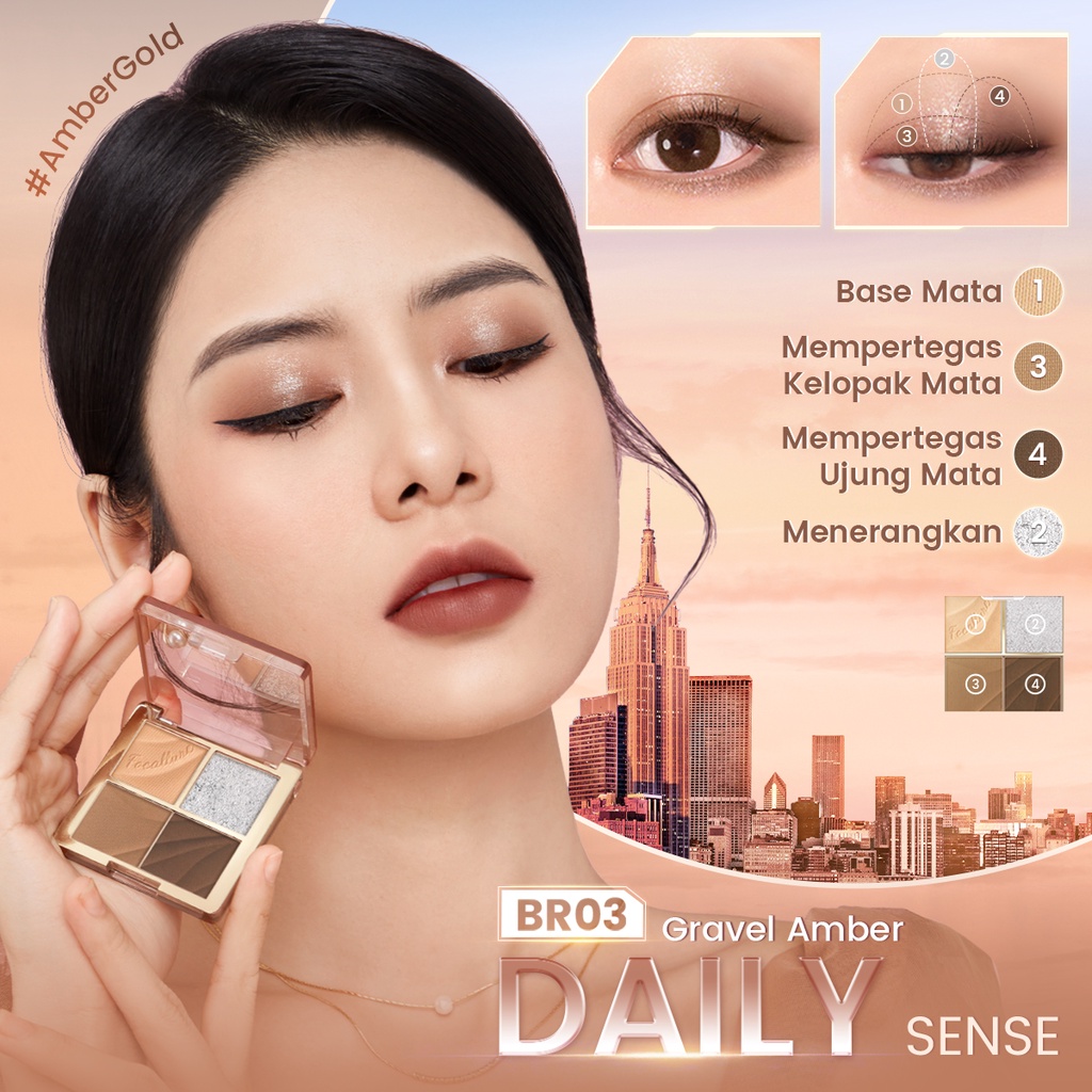 FOCALLURE #AmberGold Multi-Use Eyeshadow Palette One-For-All Powder Waterproof Lasting Eyeshadow Highlighter &amp; Contour Palette