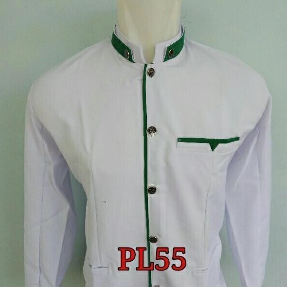 BAYAR DITEMPAT jasko polos putih Lis hijau /BAJU KOKO PRIA/BAJU KOKO DEWASA/BAJU KOKO ANAK/BAJU KOKO