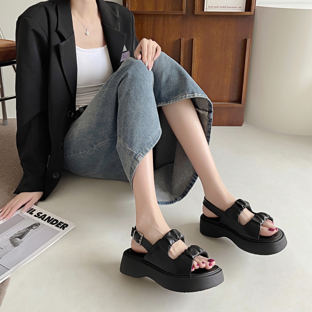 COD POS 1282 Sandal Wedges Tali Fashion Wanita Premium