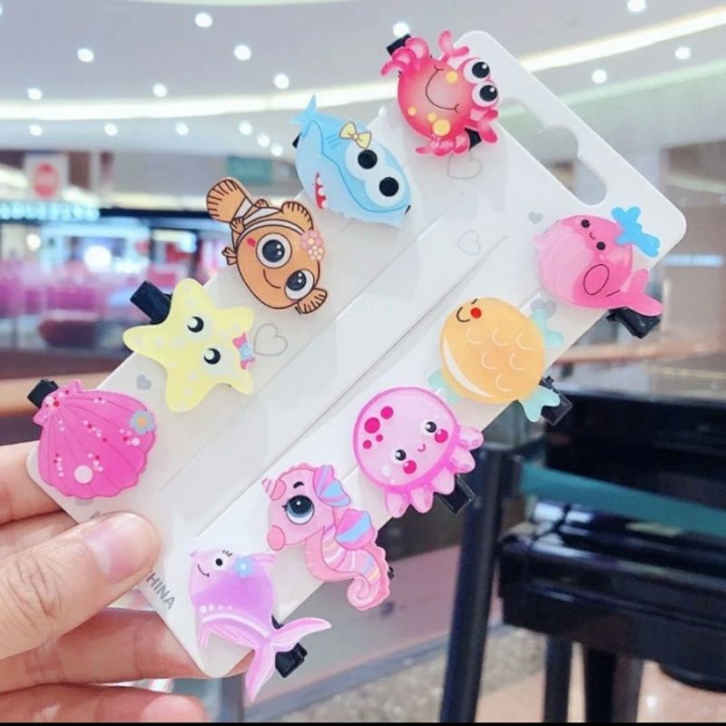 10in1 Jepit Rambut Anak Korean Hairpin Girl Sanrio Kitty Princess Cinnamoroll Lucu Rainbow Flower Candy Twinkle Little Star Aksesoris Hiasan Pita Rambut Perempuan