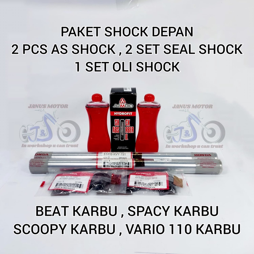 PAKET AS SHOCK DEPAN SEAL OLI SHOCK HONDA BEAT KARBU VARIO 110 KARBU TECHNO KUALITAS SANGAT BAIK PRE