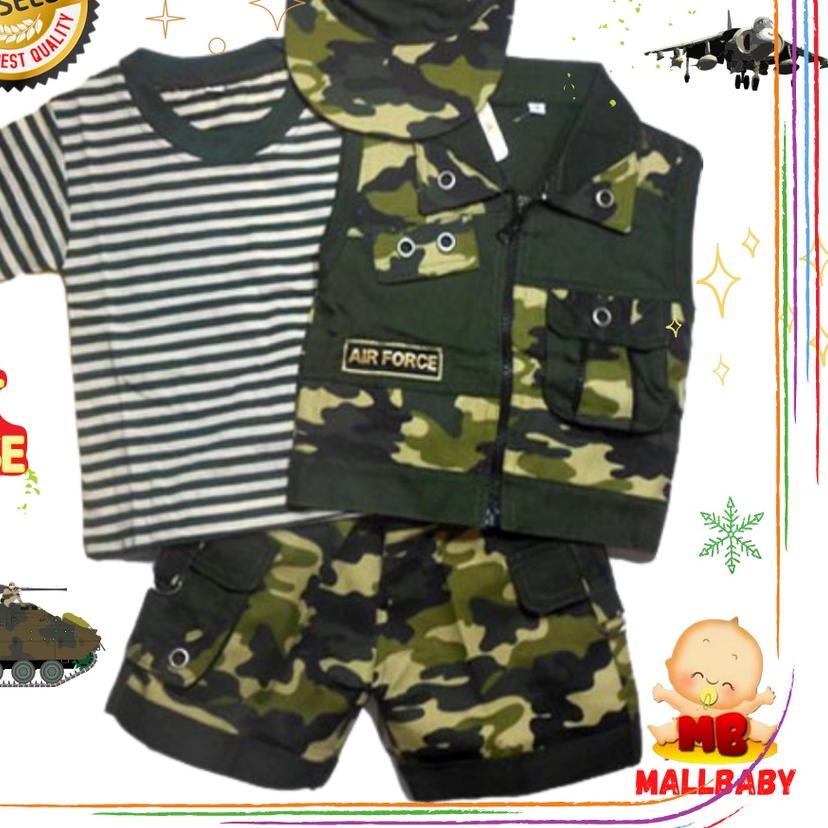 ➵ Cool Army - Baju Setelan Bayi Tentara Baju Tentara Anak Bayi ➮