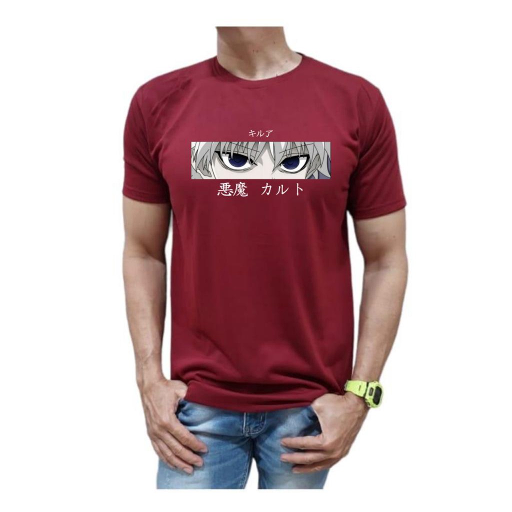 KAOS PRIA BAHAN KATUN MODEL KILLUA ANIME HUNTER X HUNTER NYAMAN DIPAKAI TIDAK PANAS