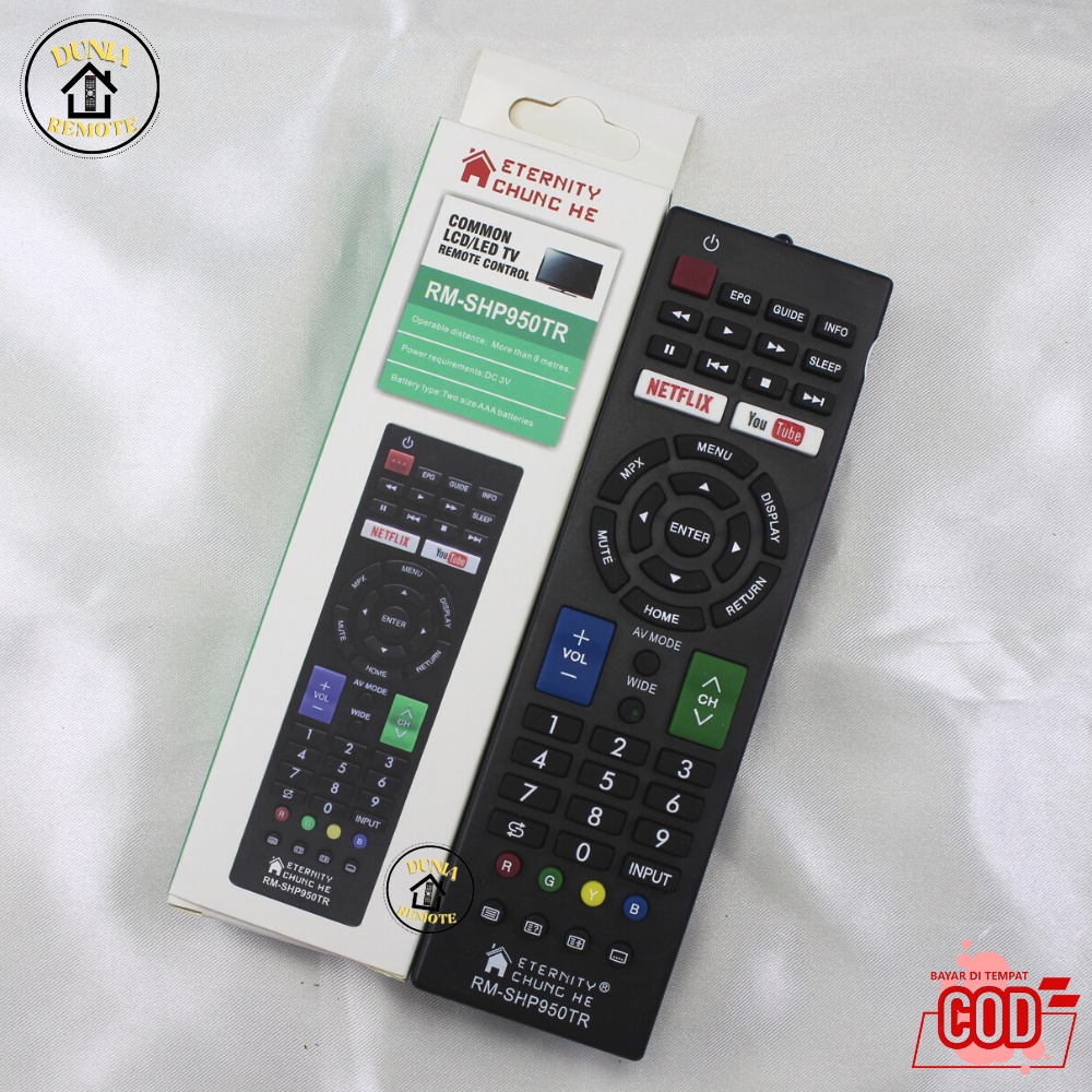 Remot Remote Tv Smart Multi SHARP Series Led Aquos Youtube Netflik