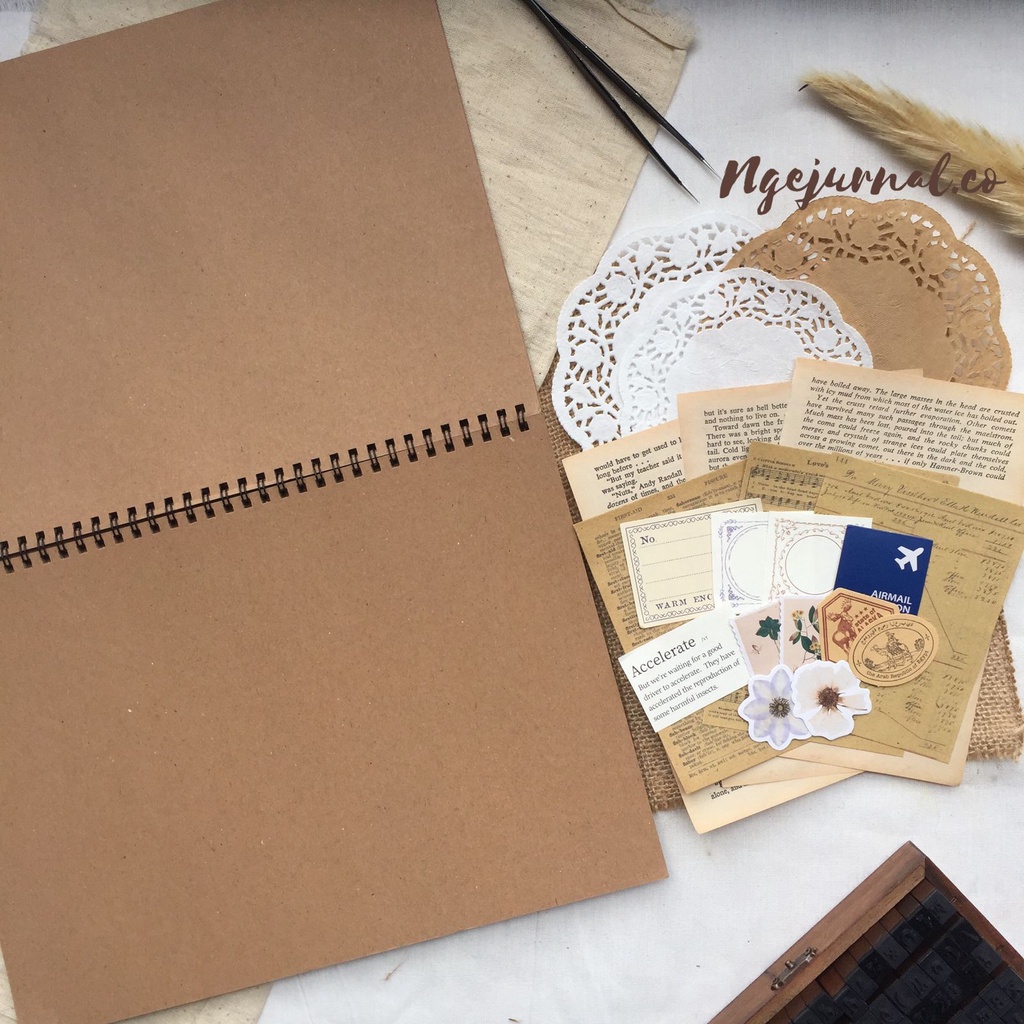

SCRAPBOOK ALBUM A4/ ALBUM VINTAGE/ ALBUM FOTO AESTHETIC FREE SCRAPBOOK KIT