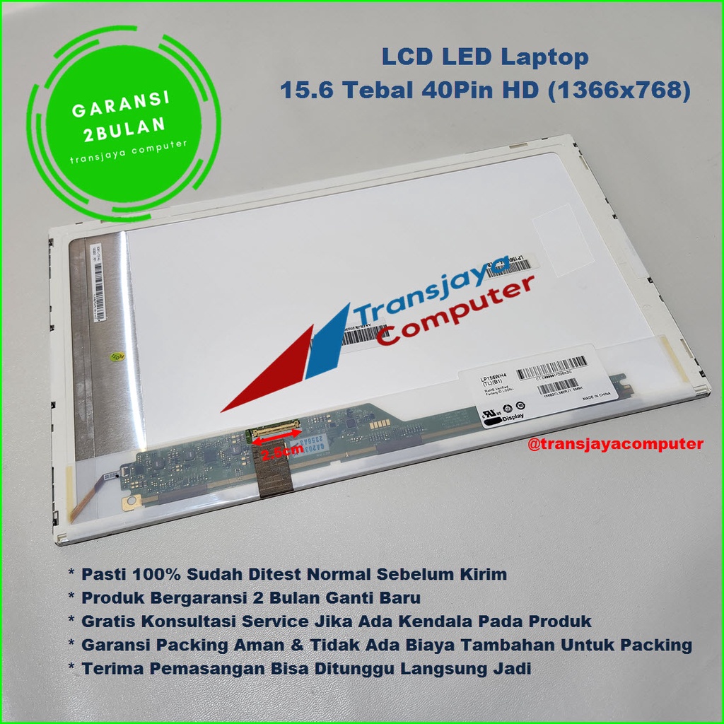 LED LCD Fujitsu Lifebook A573 A572 AH531 15.6 Tebal 40pin