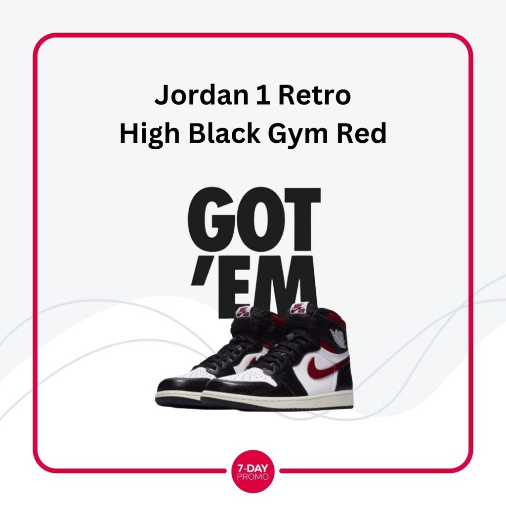 *READY STOCK* Jordan 1 Retro High Black Gym Red