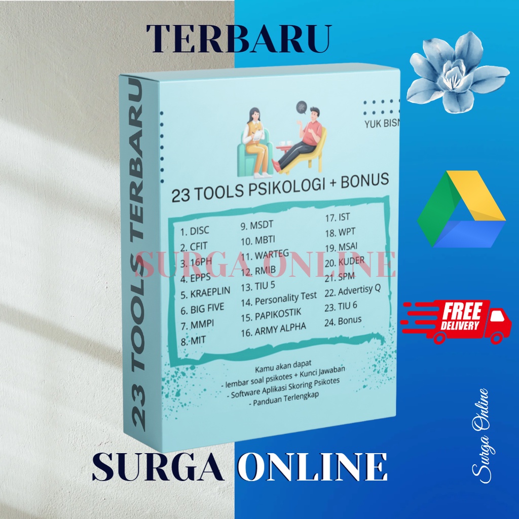 [ BARU ] 23 Tools dan Software Psikotes Psikologi + Bonus Aplikasi Skoring Disertai Manual book