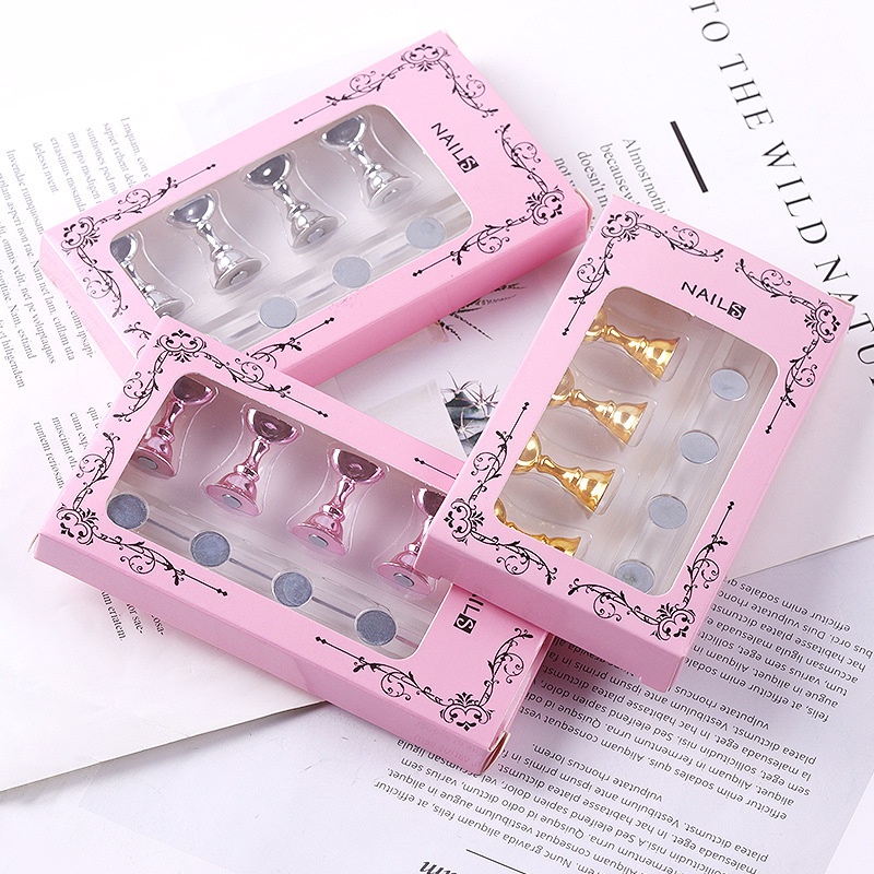 Pretty 5Pcs Holder Display Kutek Gel Magnetik untuk Latihan/Nail art Display Stand