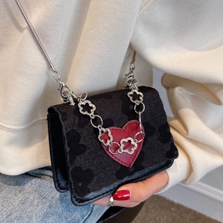 Bag Mini Heart Patch Detail Flap Square Bag Crossbody Bag 10048