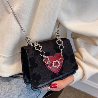 Bag Mini Heart Patch Detail Flap Square Bag Crossbody Bag 10048