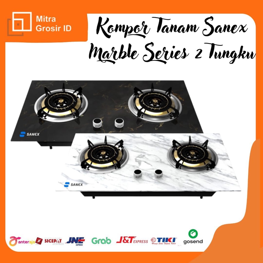 SANEX Kompor Tanam 2 Tungku Marble Series SN-KT201 NEW!!