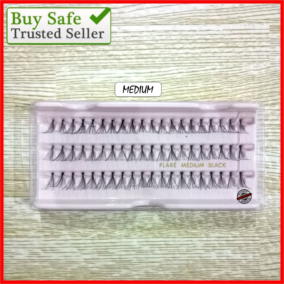 Bulu mata Tanam Bulumata Eyelash Extension Natural Lembut Bagus Murah Flare 60 Helai