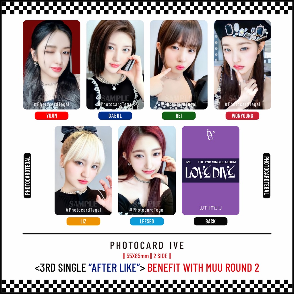 [SET VER.] PHOTOCARD IVE "LOVE DIVE" Benefit, POB (Yujin, Gaeul, Rei, Wonyoung, Liz, Leeseo)