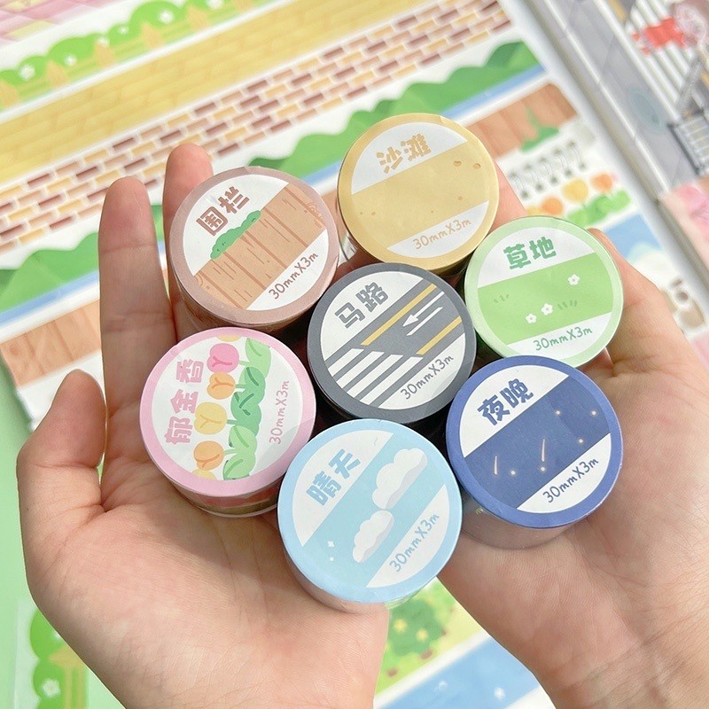 

1 Piece Washi Tape Rol Sticker Deco Masking Tape Korean Journal 063
