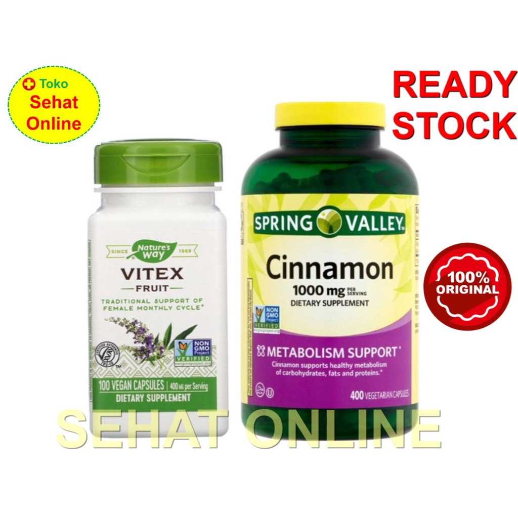 Paket Nature's Way Vitex + Spring Valley Cinnamon (untuk PCOS)
