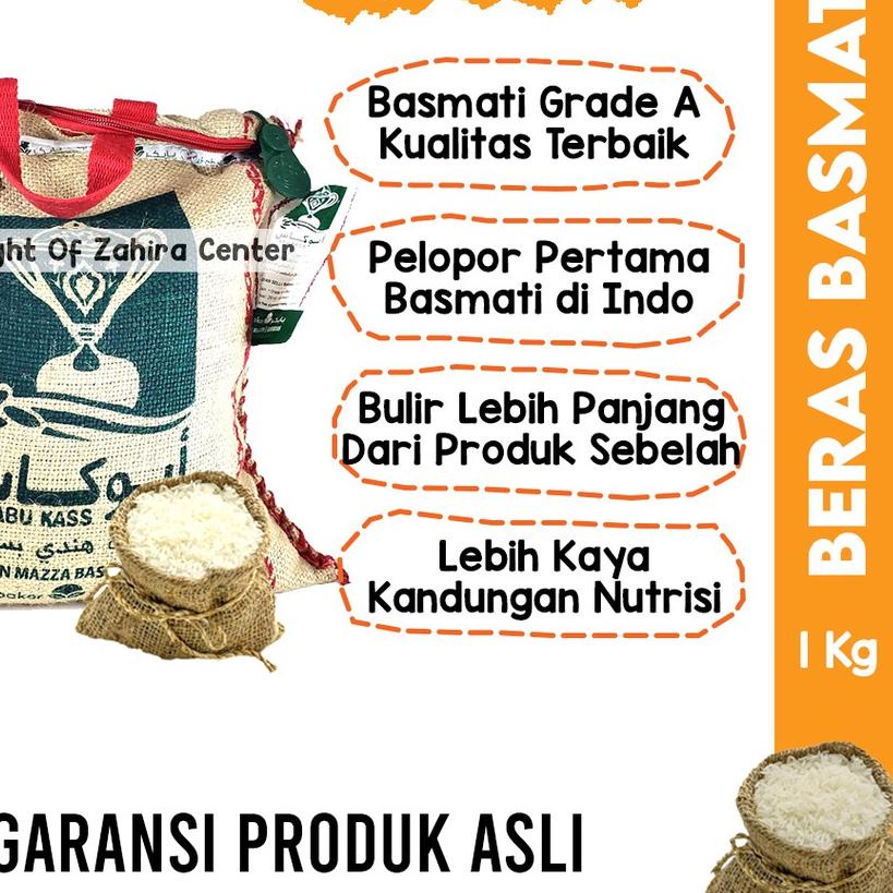 

◊ Beras Basmati Abu Kass Premium 1kg Khas Timur Tengah Dari India Untuk Kebuli Kabsa Mandi Biryani ♚