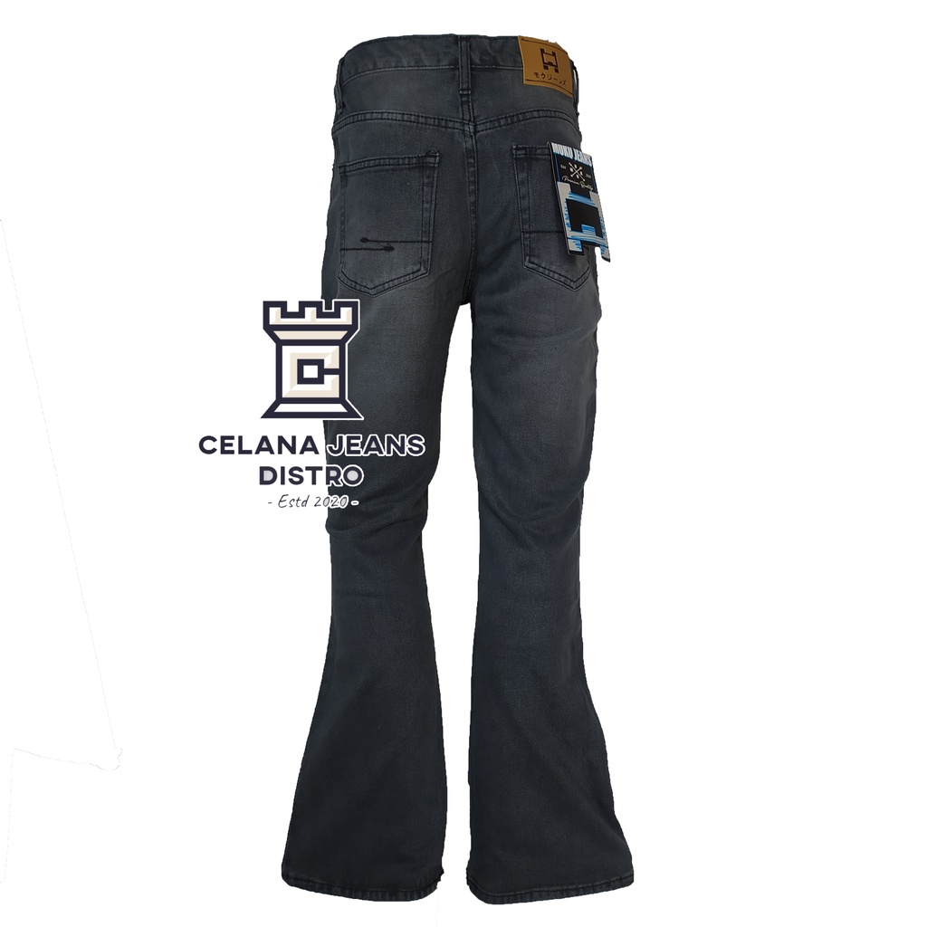 Celana Jeans Semi Cutbray Panjang Abu Pria Distro