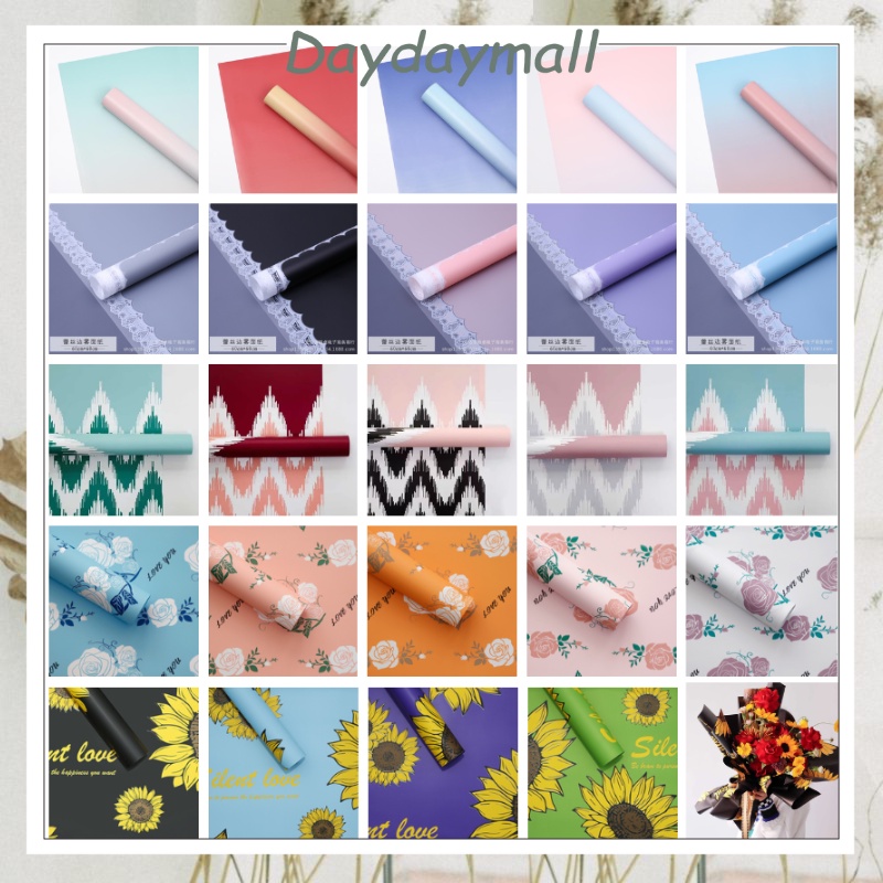 Kertas Buket Bunga Bergambar Flower Wrapping Cellophane Paper / Hiasan Bouquet KB6174