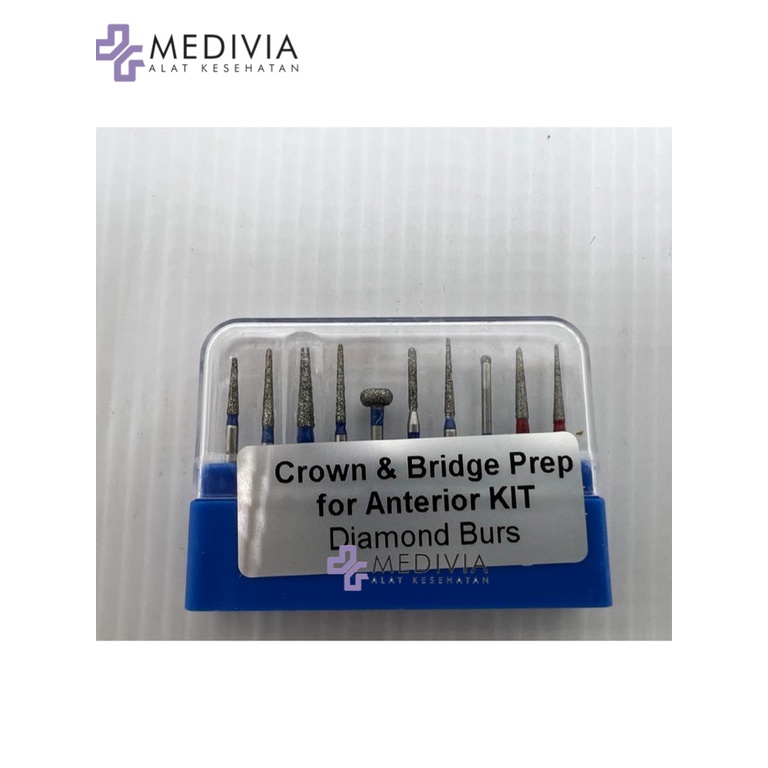 DENTAL DIAMOND BUR SET PREPARATION PREPARASI GIGI CROWN MOLAR ANTERIOR PEDO INLAY KIT