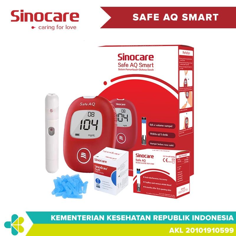 Sinocare Safe AQ Smart Alat Cek Gula Darah Original