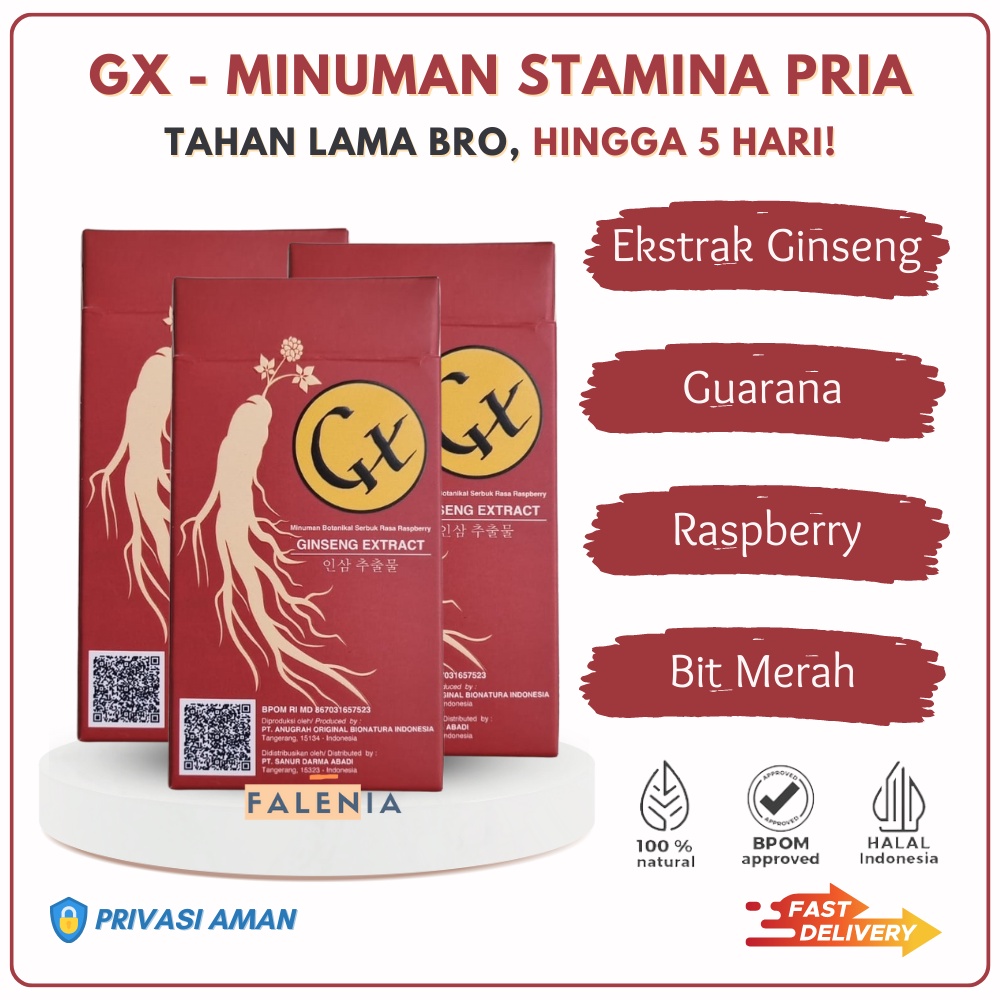 [BUY 1 GET 2] GX Minuman Ekstrak GINSENG / Minuman Ginseng Penambah Stamina Pria Dewasa Lebih