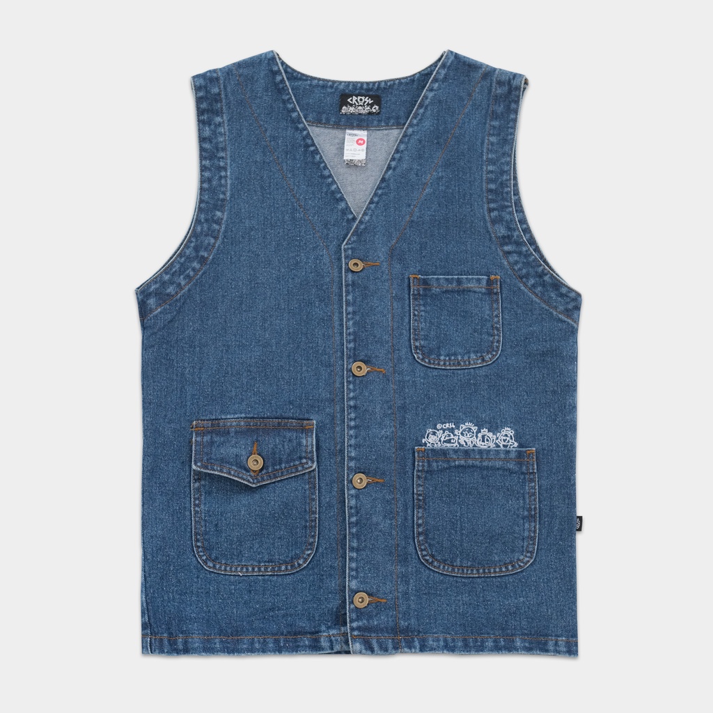 CRSL Vest Copper Denim | Denim Collection | Vest Denim | Rompi Denim Motor Jeans Pria Wanita Unisex