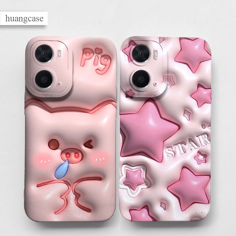 HUANG CASE -  SOFTCASE PRO CAMERA STAR PIG PINK CASE TERBARU SAMSUNG A03 A13 A03S M23 A03 CORE J7 PR