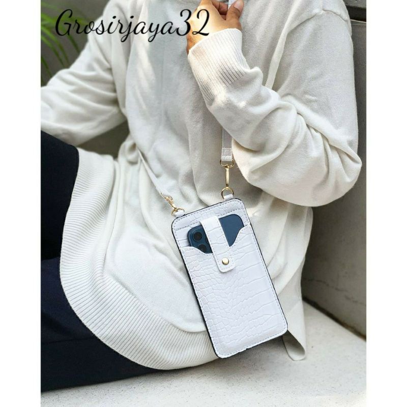 (GROSIRJAYA32) Tas slingphone croco DAILY hp ( super ) selempang handphone slingpouch slim