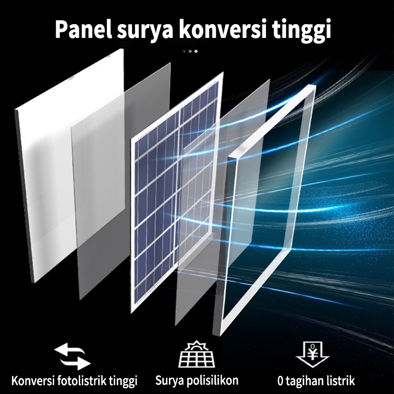 [Ready] BENIH DITINGKATKAN IP67 Upgrade Lampu taman tenaga surya outdoor Lampu taman lampu jalan led lampu jalan 100/200/300 watt cell+panel solar lampu for dinding/tiang luar IP67 tahan air otomatis Dengan Remote