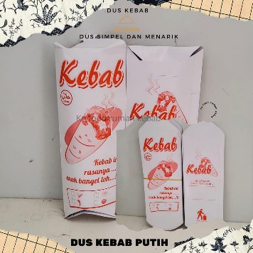 Dus Kebab Kecil Putih 50 pcs - Dus Kebab Kemasan Kebab Putih Untuk Tortila Kecil dan Sedang