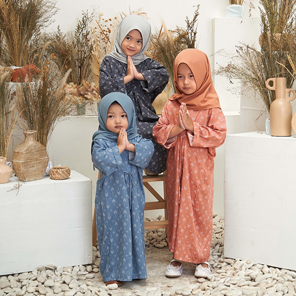 Gamis Anak Perempuan Baju Muslim Anak Dialogue Baby Kaftan Hijab Set Sagita 1-3 Tahun