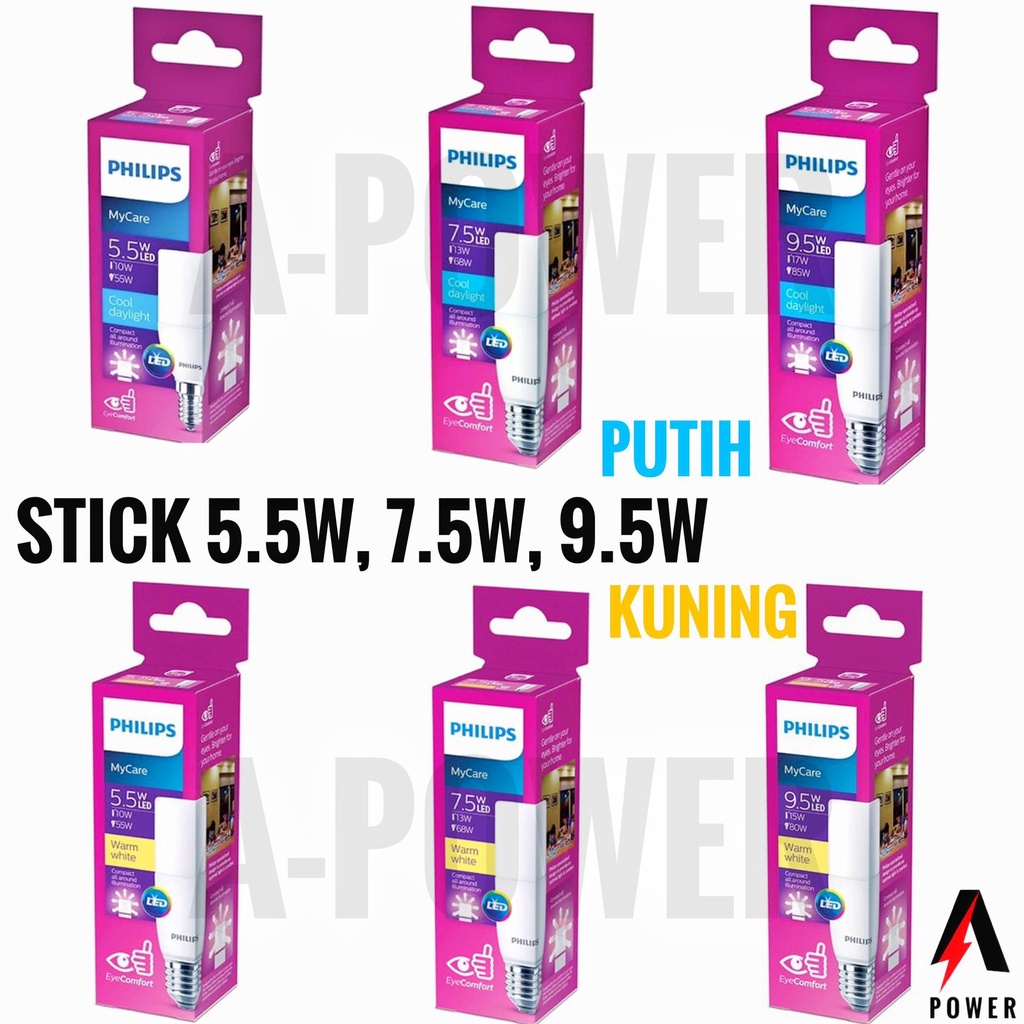 Philips - Lampu LED Stick 5.5W / 7.5W / 9.5W (Putih/Kuning)