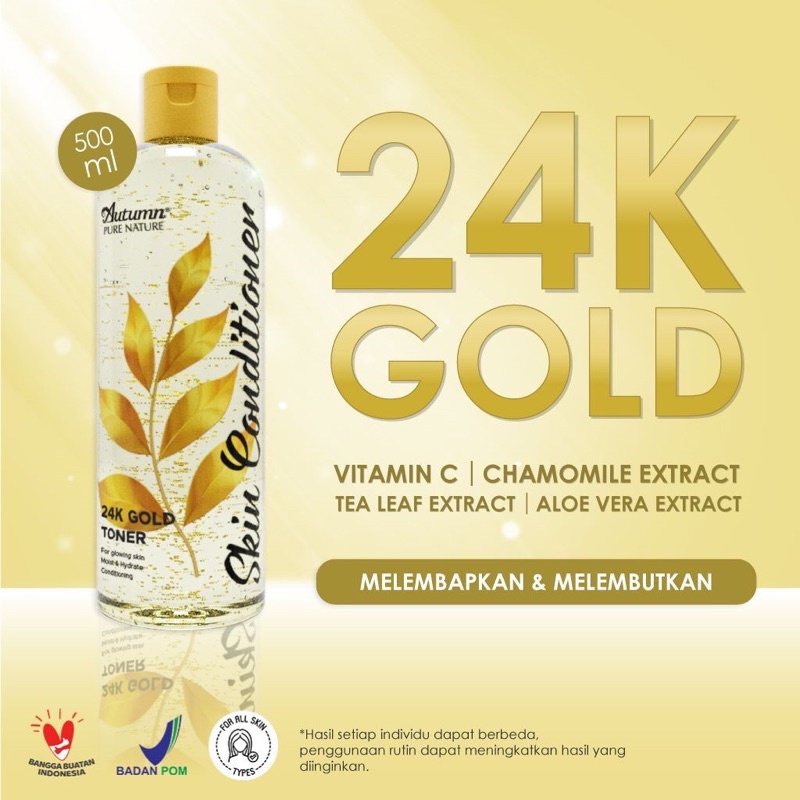 (MITRA) AUTUMN TONER SKIN CONDITIONER 24K GOLD 500ML ( ASC 24K ) Hatomugi New 24K Gold