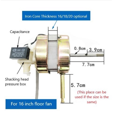 Dinamo Motor Electric Fan 60W with Shaking Head Accessories (1617)