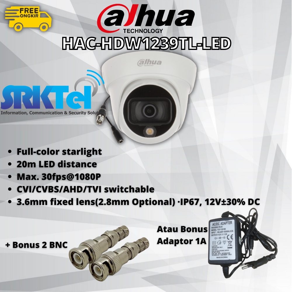 Dahua HAC-HDW1239TLP-LED Kamera CCTV Indoor 2MP FullColor