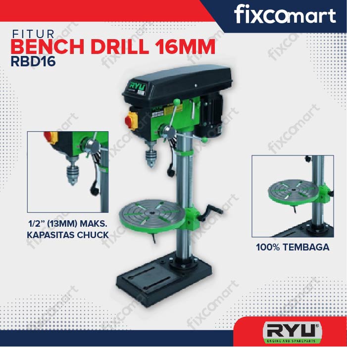 RYU Mesin Bor Duduk Ryu Rbd 16 Bench Drill