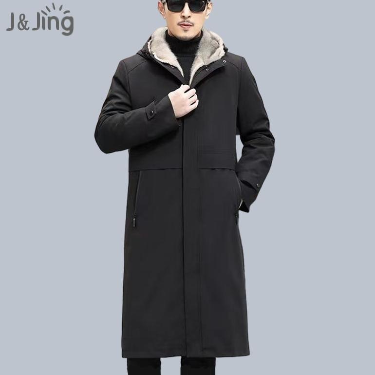 Jaket Jubah Bulu Tebal Musim Dingin Pria Wanita Style Korean