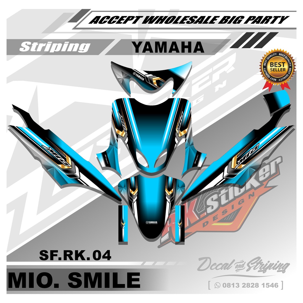 Sticker Decal Mio Smile - Sticker Decal Full Body Motor Mio Smile Motif Petronas. RK.04