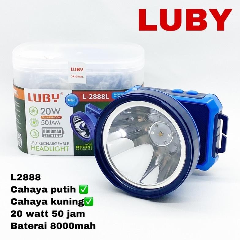 [BAYAR DI TEMPAT] SENTER KEPALA/HEADLAMP LUBY L-2835 SERIES 30 WATT LED RECHARGEABLE HEADLIGHT