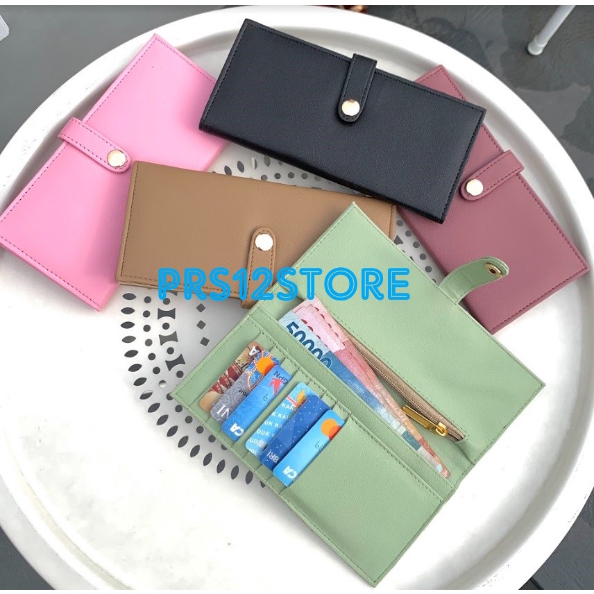 PRS12 Kinan Dompet wanita Panjang Kulit Premium besar Dompet Lipat