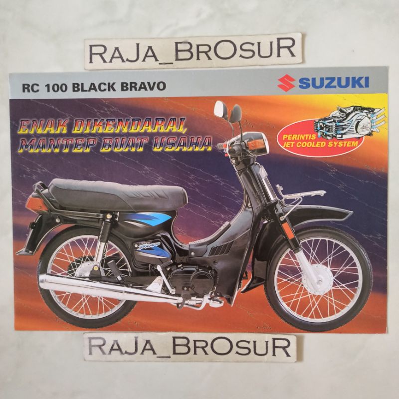 Poster brosur katalog leaflet jadul lawas Suzuki RC 100 RC100 Black Bravo 1998-1999