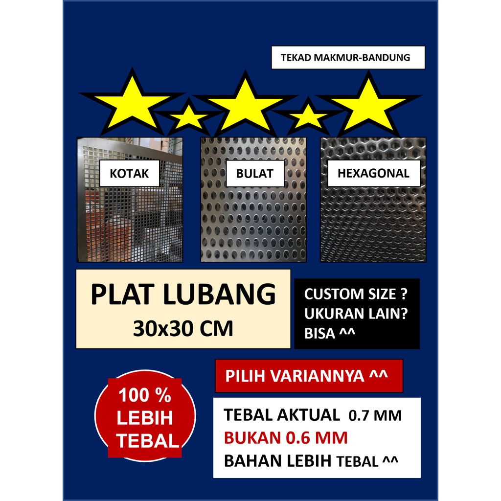 Plat 30x30 - Plat Besi Ram Speaker -  Ram Grill Plat Lubang