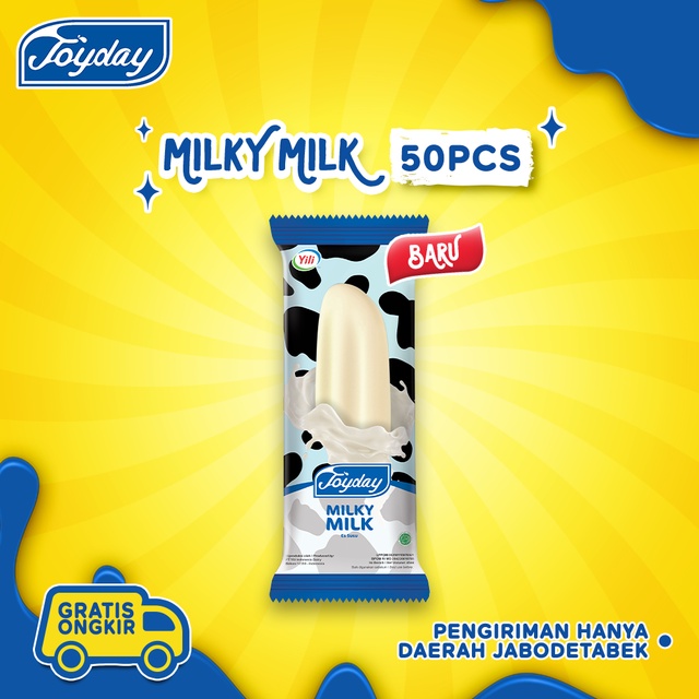 

Joyday Ice Cream Milky Milk - Isi 50 pcs Eskrim Stick