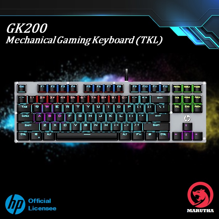 HP Keyboard Gaming GK200 - RGB Blue Switch TKL Mechanical Keyboard