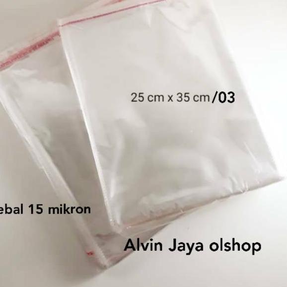 

Murah nampol Plastik tipis seal lem OPP Baju 25 x 35 cm / 03 100 lembar dengan tebal 15 micron