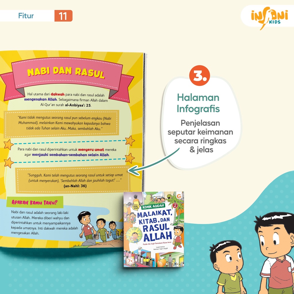 Buku Anak Islami Komik Aqidah : Malaikat, Kitab, dan Rasul Allah - Gema Insani